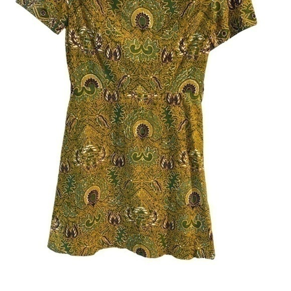 Vintage hand printed batik cotton button down paisley dress - Picture 13 of 13